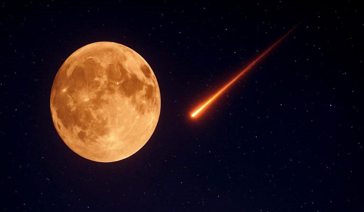 نومبر کا سپر مون اور آگ کے گولے آسمان پر روشن ہوتے ہوئے