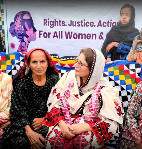 Rural women attending rights awareness session under Know Your Laws Know Your Rights campaign in Shaheed Benazirabad Sindh