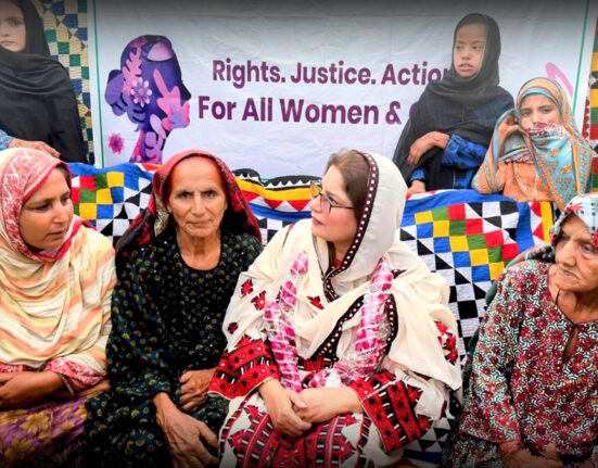 Rural women attending rights awareness session under Know Your Laws Know Your Rights campaign in Shaheed Benazirabad Sindh
