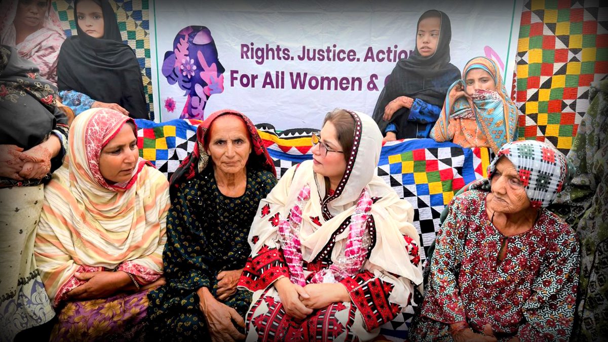 Rural women attending rights awareness session under Know Your Laws Know Your Rights campaign in Shaheed Benazirabad Sindh