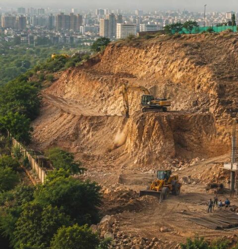 Hill Park Land: Encroachment mafia active, hill being cut and construction work started.