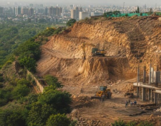 Hill Park Land: Encroachment mafia active, hill being cut and construction work started.