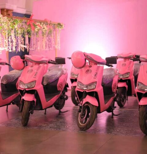 Candidates get ready for Pink EV Scooties